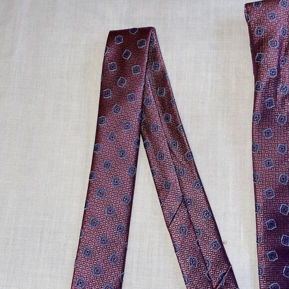 346 Brooks Brothers Dress Tie Men’s Size 57” Pink Geometric 100% Silk Formal - Picture 12 of 12